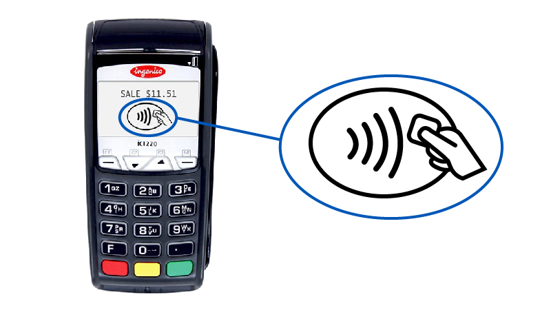 Card reader with contactless logo